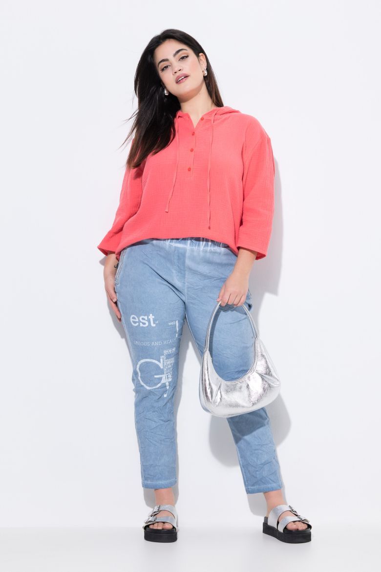 Moda za polnejše Bluza od muslina s kapuljačom plus velikost, xxl, Ulla Popken in Johann Popken (JP1880)