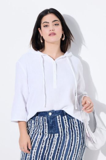 Moda za polnejše Bluza od muslina s kapuljačom plus velikost, xxl, Ulla Popken in Johann Popken (JP1880)