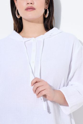Moda za polnejše Bluza od muslina s kapuljačom plus velikost, xxl, Ulla Popken in Johann Popken (JP1880)
