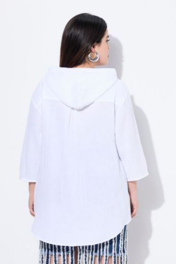 Moda za polnejše Bluza od muslina s kapuljačom plus velikost, xxl, Ulla Popken in Johann Popken (JP1880)