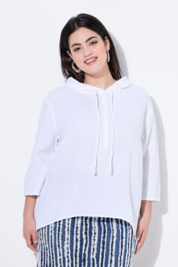 Moda za polnejše Bluza od muslina s kapuljačom plus velikost, xxl, Ulla Popken in Johann Popken (JP1880)