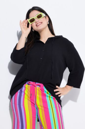 Moda za polnejše Bluza od muslina s kapuljačom plus velikost, xxl, Ulla Popken in Johann Popken (JP1880)