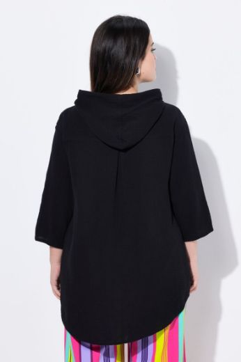 Moda za polnejše Bluza od muslina s kapuljačom plus velikost, xxl, Ulla Popken in Johann Popken (JP1880)