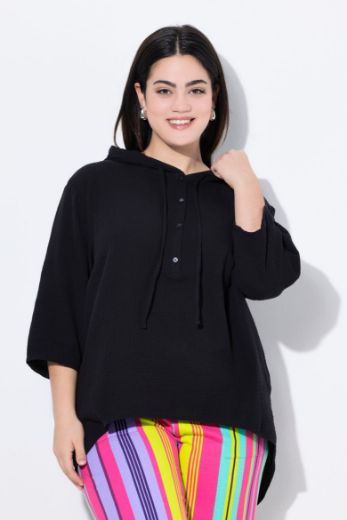 Moda za polnejše Bluza od muslina s kapuljačom plus velikost, xxl, Ulla Popken in Johann Popken (JP1880)