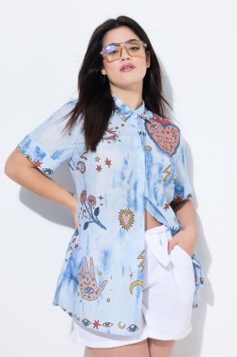 Moda za polnejše Košulja kratkih rukava dužeg A kroja plus velikost, xxl, Ulla Popken in Johann Popken (JP1880)