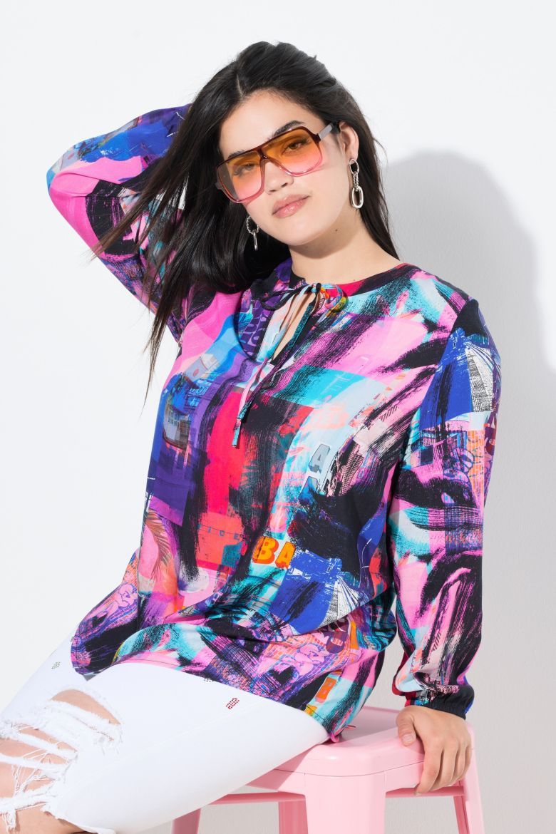 Moda za polnejše Bluza dugih rukava A kroja plus velikost, xxl, Ulla Popken in Johann Popken (JP1880)