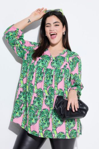 Moda za polnejše Bluza 3/4 rukava A kroja plus velikost, xxl, Ulla Popken in Johann Popken (JP1880)