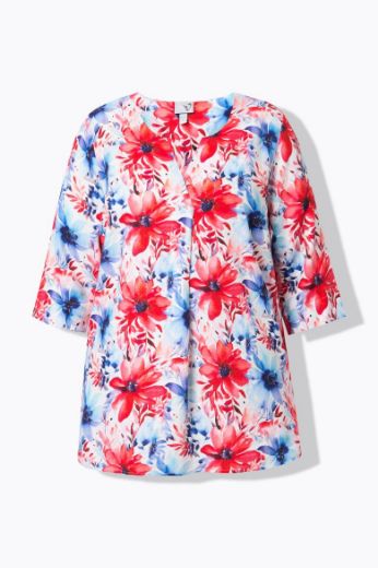 Moda za polnejše Bluza 3/4 rukava od mješavine lana plus velikost, xxl, Ulla Popken in Johann Popken (JP1880)