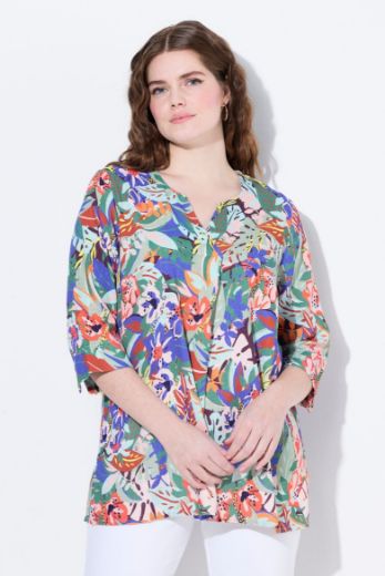 Moda za polnejše Bluza 3/4 rukava od mješavine lana plus velikost, xxl, Ulla Popken in Johann Popken (JP1880)