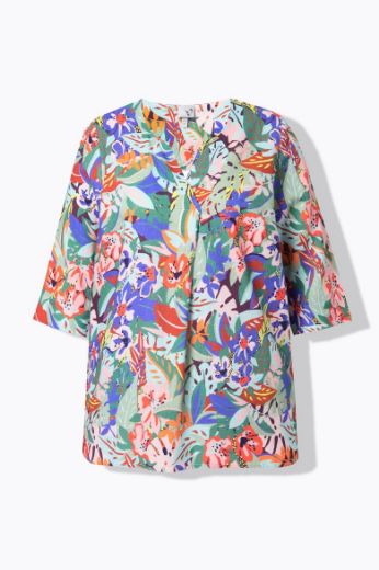 Moda za polnejše Bluza 3/4 rukava od mješavine lana plus velikost, xxl, Ulla Popken in Johann Popken (JP1880)