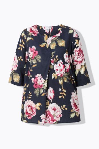Moda za polnejše Bluza 3/4 rukava od mješavine lana plus velikost, xxl, Ulla Popken in Johann Popken (JP1880)