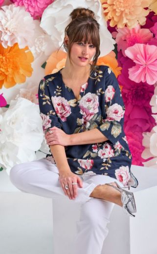 Moda za polnejše Bluza 3/4 rukava od mješavine lana plus velikost, xxl, Ulla Popken in Johann Popken (JP1880)