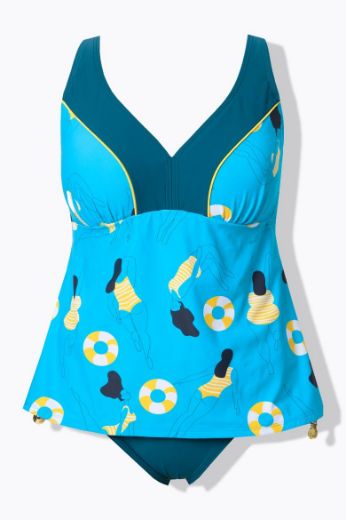 Moda za polnejše Kupaći kostim tankini plus velikost, xxl, Ulla Popken in Johann Popken (JP1880)