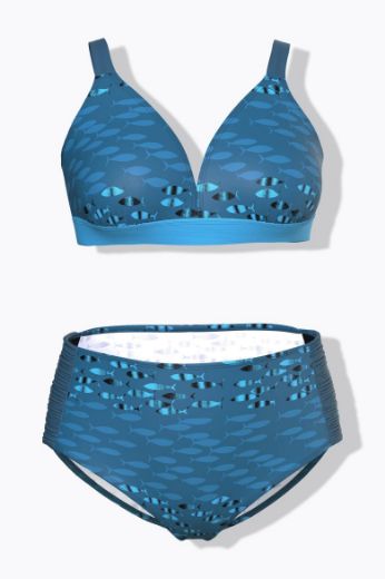 Moda za polnejše Kupaći kostim dvodjelni bikini plus velikost, xxl, Ulla Popken in Johann Popken (JP1880)