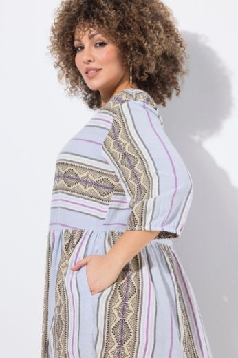 Moda za polnejše Haljina midi 3/4 rukava V ovratnika plus velikost, xxl, Ulla Popken in Johann Popken (JP1880)