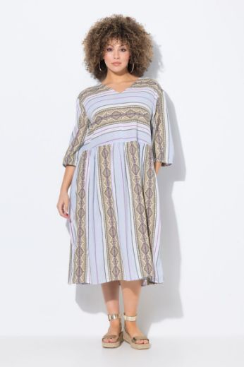 Moda za polnejše Haljina midi 3/4 rukava V ovratnika plus velikost, xxl, Ulla Popken in Johann Popken (JP1880)
