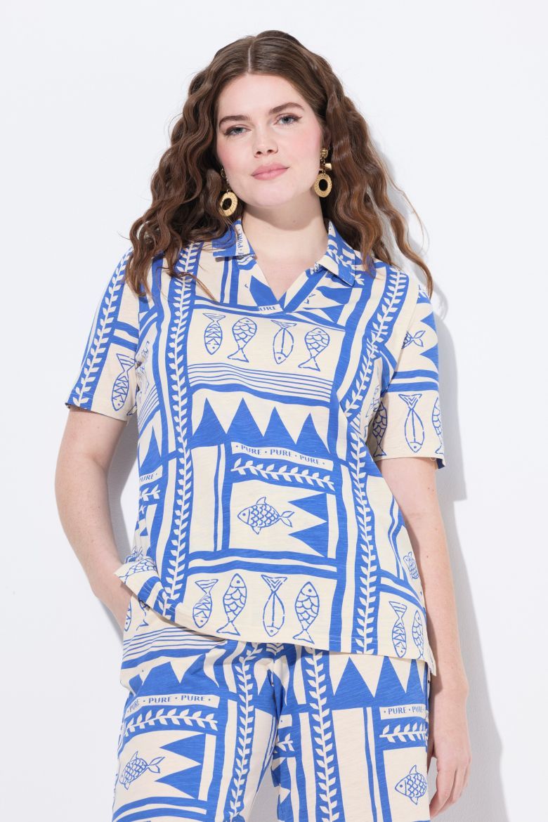 Moda za polnejše Majica Polo kratkih rukava plus velikost, xxl, Ulla Popken in Johann Popken (JP1880)