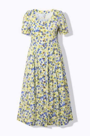 Moda za polnejše Haljina maxi kratkih rukava od mješavine lana plus velikost, xxl, Ulla Popken in Johann Popken (JP1880)