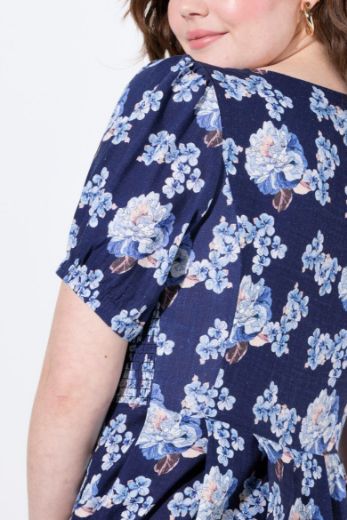 Moda za polnejše Haljina maxi kratkih rukava od mješavine lana plus velikost, xxl, Ulla Popken in Johann Popken (JP1880)