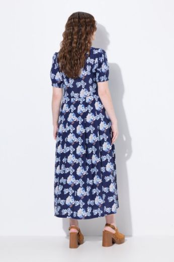 Moda za polnejše Haljina maxi kratkih rukava od mješavine lana plus velikost, xxl, Ulla Popken in Johann Popken (JP1880)