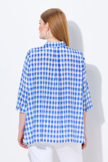 Moda za polnejše Bluza 3/4 rukava karirana plus velikost, xxl, Ulla Popken in Johann Popken (JP1880)