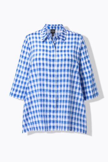 Moda za polnejše Bluza 3/4 rukava karirana plus velikost, xxl, Ulla Popken in Johann Popken (JP1880)