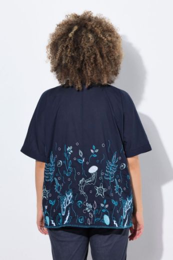 Moda za polnejše Bluza kratkih rukava morskog printa plus velikost, xxl, Ulla Popken in Johann Popken (JP1880)