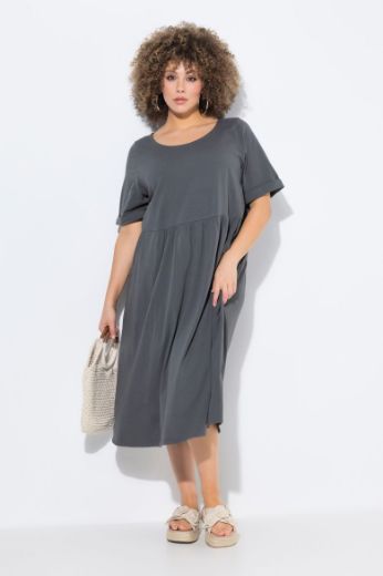 Moda za polnejše Haljina midi kratkih rukava okruglog izreza plus velikost, xxl, Ulla Popken in Johann Popken (JP1880)