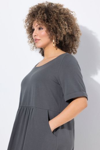 Moda za polnejše Haljina midi kratkih rukava okruglog izreza plus velikost, xxl, Ulla Popken in Johann Popken (JP1880)