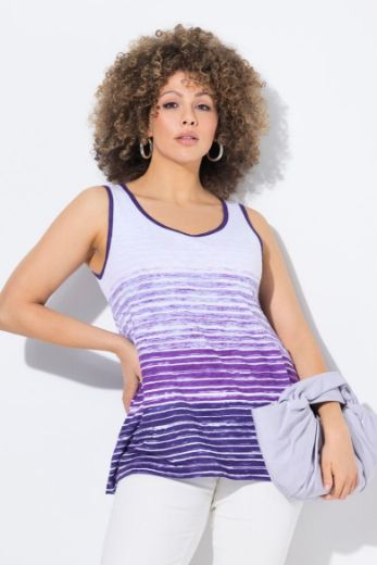 Moda za polnejše Majica bez rukava na pruge šireg A kroja plus velikost, xxl, Ulla Popken in Johann Popken (JP1880)