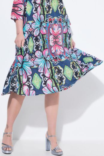Moda za polnejše Haljina 3/4 rukava A kroja plus velikost, xxl, Ulla Popken in Johann Popken (JP1880)