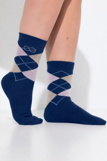 Moda za polnejše Čarape karirane 2 para plus velikost, xxl, Ulla Popken in Johann Popken (JP1880)