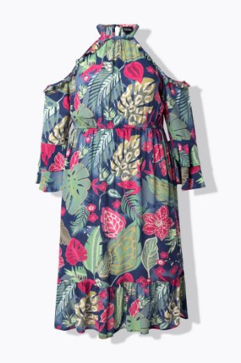 Moda za polnejše Haljina spuštenih ramena A kroja plus velikost, xxl, Ulla Popken in Johann Popken (JP1880)
