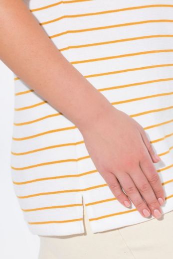 Moda za polnejše Majica kratkih rukava na pruge plus velikost, xxl, Ulla Popken in Johann Popken (JP1880)