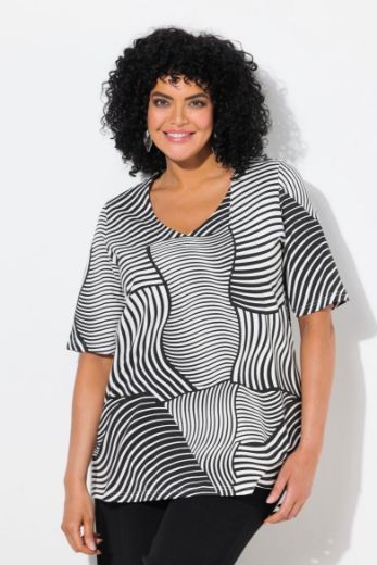 Moda za polnejše Majica kratkih rukava V ovratnika plus velikost, xxl, Ulla Popken in Johann Popken (JP1880)