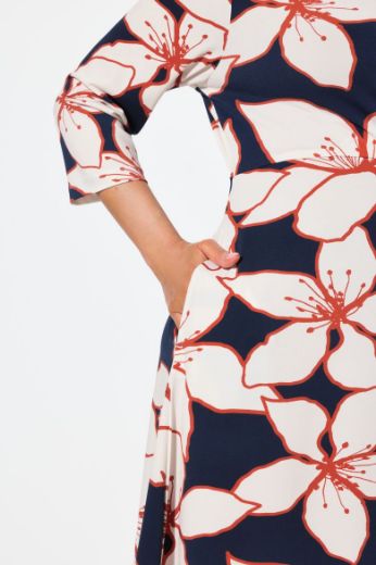 Moda za polnejše Haljina midi 3/4 rukava plus velikost, xxl, Ulla Popken in Johann Popken (JP1880)