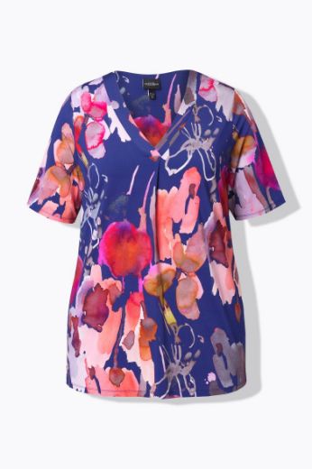 Moda za polnejše Majica kratkih rukava V ovratnika plus velikost, xxl, Ulla Popken in Johann Popken (JP1880)