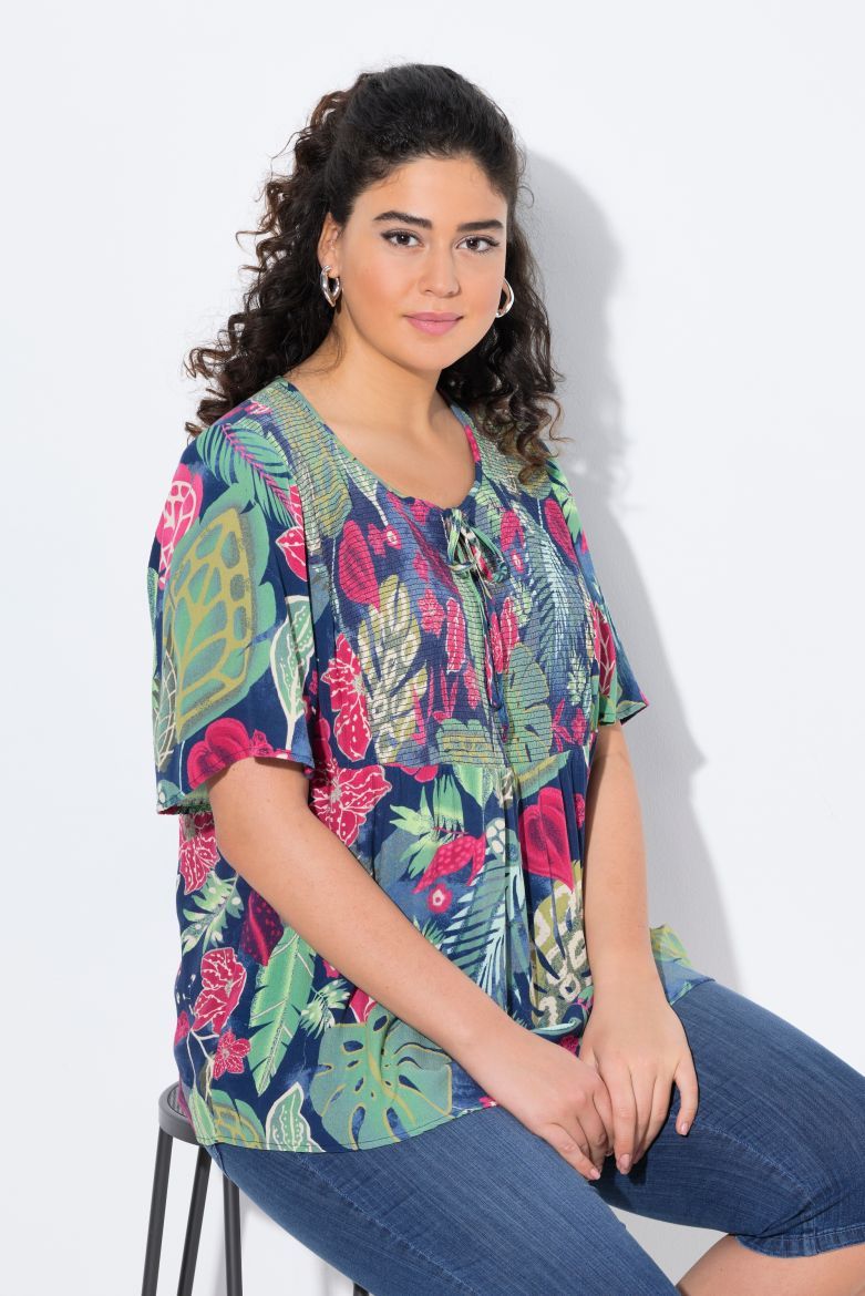 Moda za polnejše Bluza kratkih rukava A kroja plus velikost, xxl, Ulla Popken in Johann Popken (JP1880)