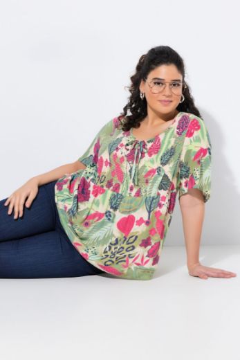 Moda za polnejše Bluza kratkih rukava A kroja plus velikost, xxl, Ulla Popken in Johann Popken (JP1880)