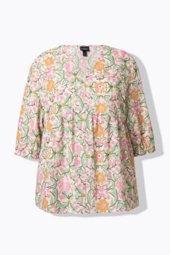 Moda za polnejše Bluza 3/4 rukava A kroja plus velikost, xxl, Ulla Popken in Johann Popken (JP1880)