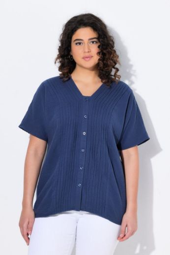 Moda za polnejše Bluza kratkih rukava od muslina plus velikost, xxl, Ulla Popken in Johann Popken (JP1880)