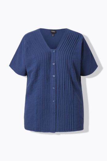 Moda za polnejše Bluza kratkih rukava od muslina plus velikost, xxl, Ulla Popken in Johann Popken (JP1880)