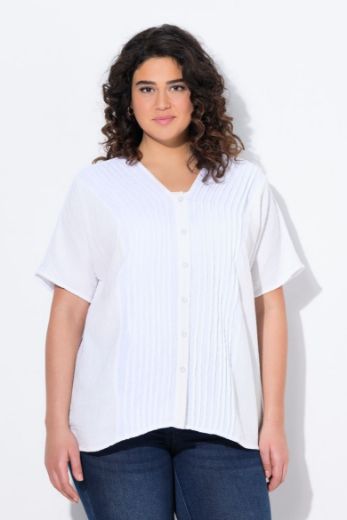 Moda za polnejše Bluza kratkih rukava od muslina plus velikost, xxl, Ulla Popken in Johann Popken (JP1880)