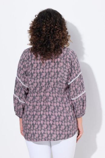 Moda za polnejše Bluza 3/4 rukava V ovratnika plus velikost, xxl, Ulla Popken in Johann Popken (JP1880)