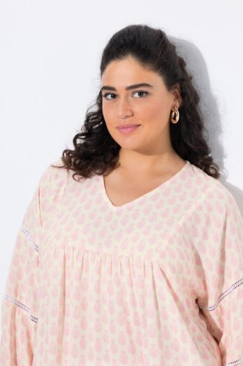 Moda za polnejše Bluza 3/4 rukava V ovratnika plus velikost, xxl, Ulla Popken in Johann Popken (JP1880)