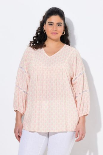 Moda za polnejše Bluza 3/4 rukava V ovratnika plus velikost, xxl, Ulla Popken in Johann Popken (JP1880)