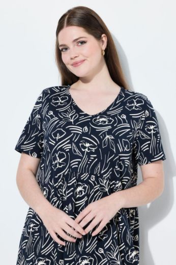 Moda za polnejše Haljina midi kratkih rukava plus velikost, xxl, Ulla Popken in Johann Popken (JP1880)