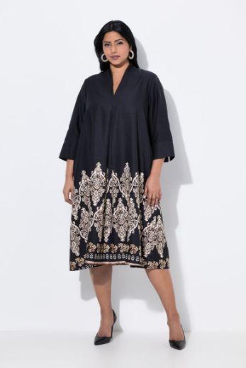 Moda za polnejše Haljina midi 3/4 rukava plus velikost, xxl, Ulla Popken in Johann Popken (JP1880)