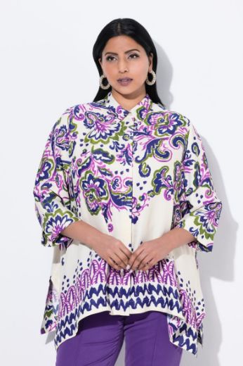 Moda za polnejše Bluza 3/4 rukava šireg A kroja plus velikost, xxl, Ulla Popken in Johann Popken (JP1880)