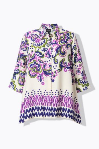 Moda za polnejše Bluza 3/4 rukava šireg A kroja plus velikost, xxl, Ulla Popken in Johann Popken (JP1880)